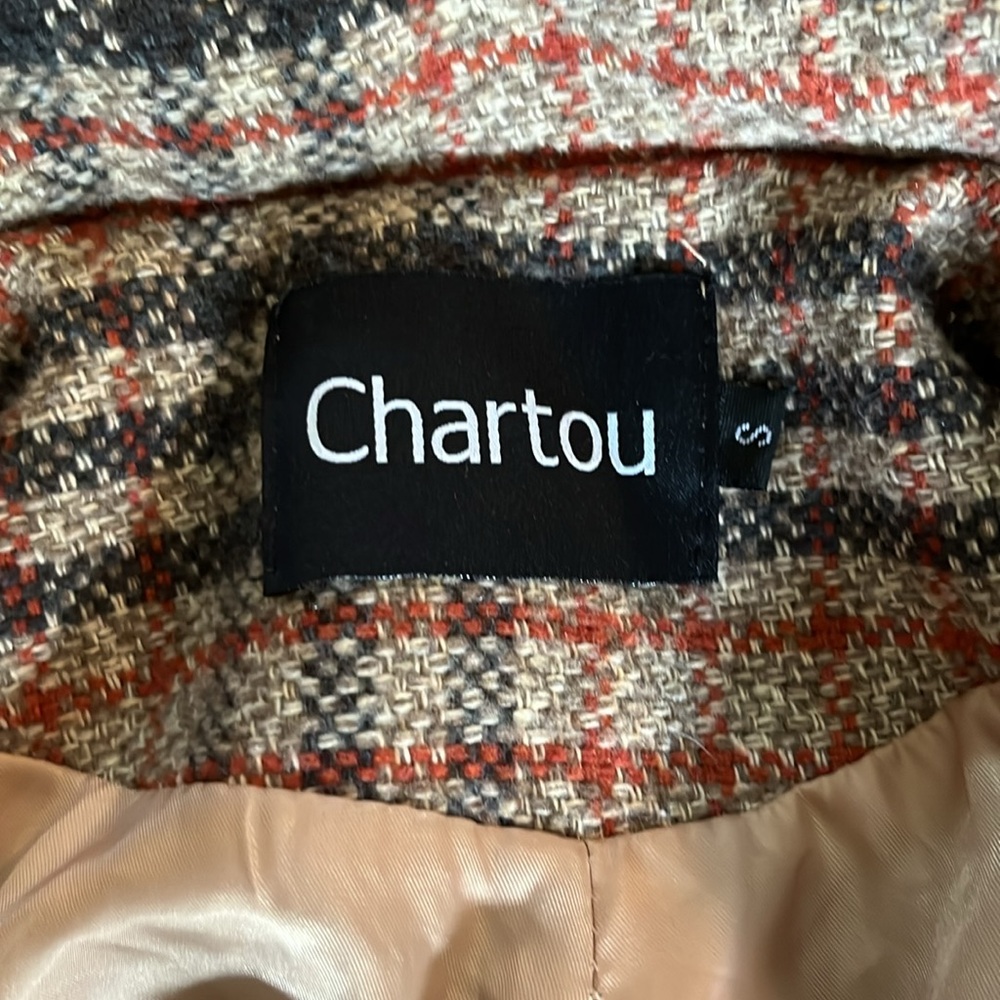 Wonderful Retro Plaid Wool-Blend Coat Size Small - Picture 4 of 16